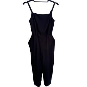 Old Navy Wide Leg Black Knit Jumpsuit Sz Medium Sleeveless